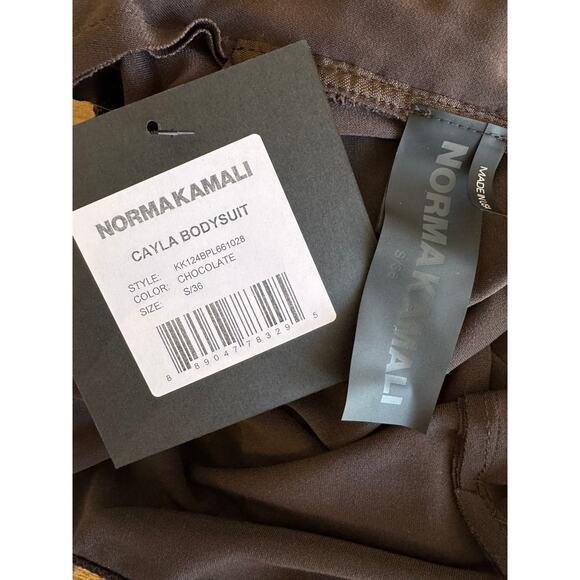 New Norma Kamali Women's Chocolate Stunning Cayla Bodysuit Size Small /36 - Picture 8 of 10